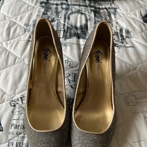 Elegant Silver Glitter Heels